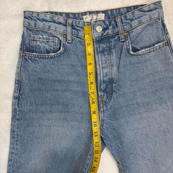 We The Free People Ranger Wide Leg Jeans 27 Distressed Cropped Boho Festival - Picture 5 of 8